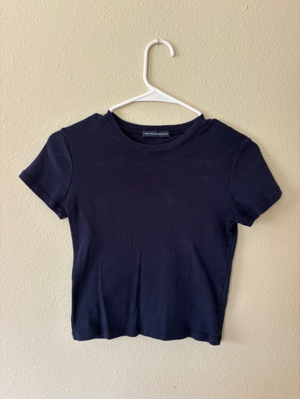 Brandy Melville Navy Short Sleeve Baby Tee